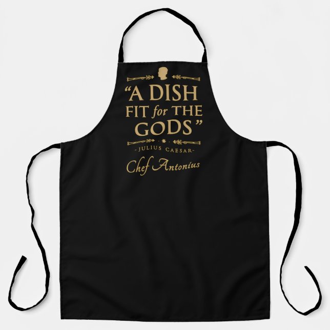 Chef Elegant Classic Cook Funny Quote Black Gold Apron (Front)