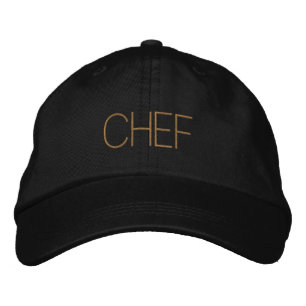 Chef Embroidered Black Hat : Modern Typography