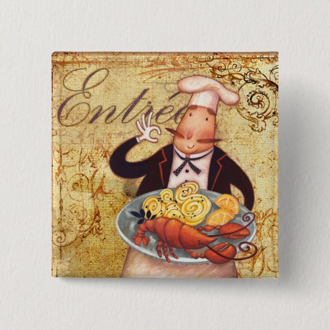 Chef Entrée 2 Inch Square Button (Front)