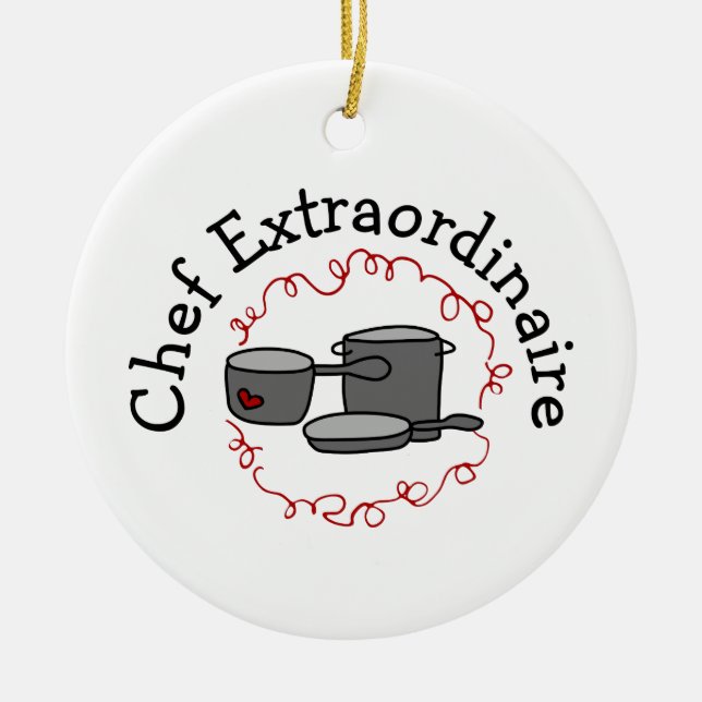 Chef Extraordinaire Ceramic Ornament (Front)