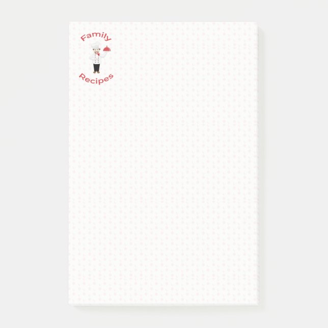 Chef Family Recipes Post-it Notes (Front)