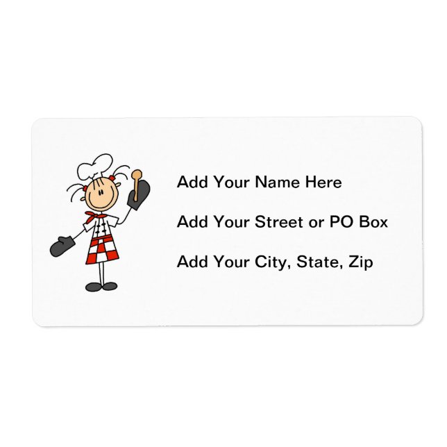 Chef Féminine avec Mitts et cuillère en bois (Devant)