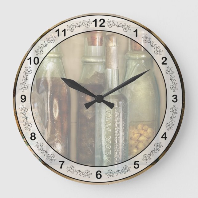 Chef - Food - The Ingredients Large Clock (Front)