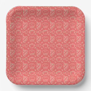 Chef Gift I Love My Food And Wine Paper Plate