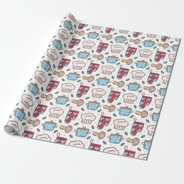Chef Gift | In The World Is Another Chef Wrapping Paper (Unrolled)