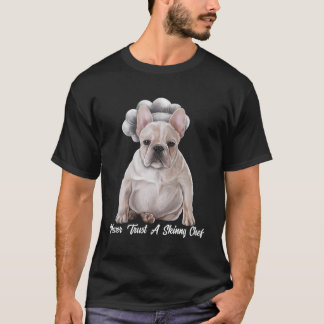 Chef Gifts Never Trust A Skinny Chef French Bulldo T-Shirt