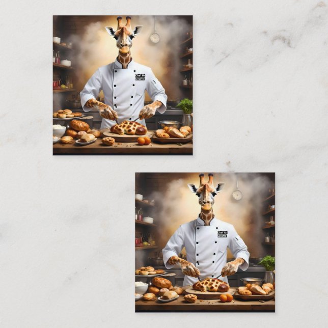 Chef Giraffe Bakes Pastries, Card (Front/Back)