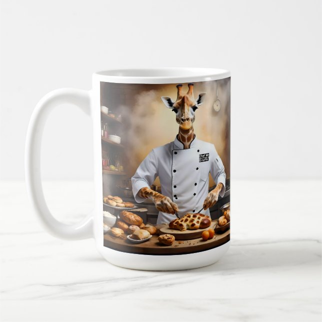 Chef Giraffe Bakes Pastries, Coffee Mug (Left)