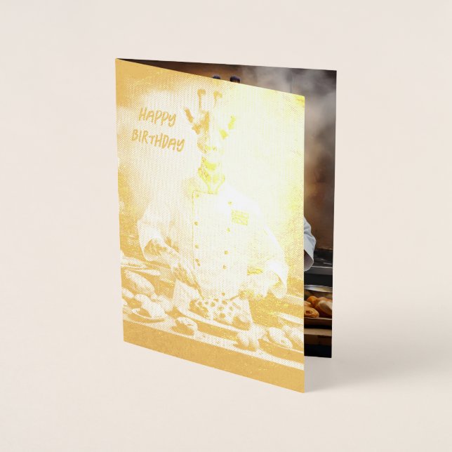 Chef Giraffe Bakes Pastries, Foil Card (Front)