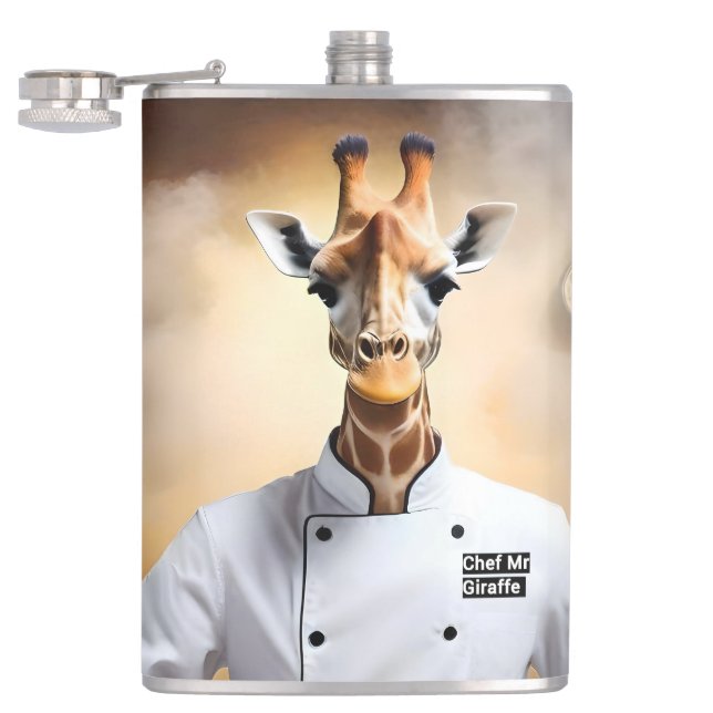 Chef Giraffe Bakes Pastries, Hip Flask (Opened)
