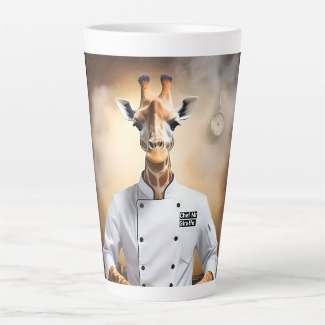 Chef Giraffe Bakes Pastries, Latte Mug (Front)