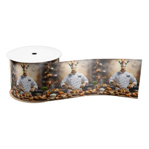 Chef Giraffe Bakes Pastries, Satin Ribbon