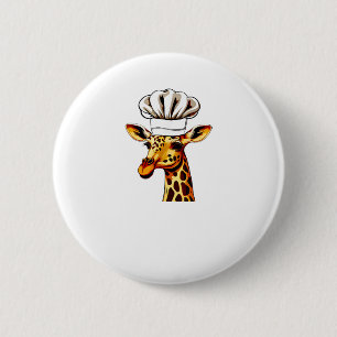 Chef Giraffe - Cute Giraffe In A Chef's Hat Giraff 2 Inch Round Button