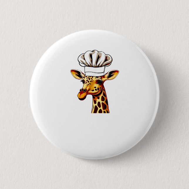 Chef Giraffe - Cute Giraffe In A Chef's Hat Giraff 2 Inch Round Button (Front)