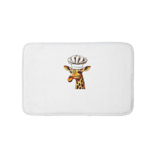 Chef Giraffe - Cute Giraffe In A Chef's Hat Giraff Bath Mat