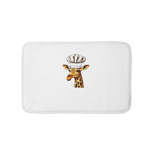 Chef Giraffe - Cute Giraffe In A Chef's Hat Giraff Bath Mat (Front)
