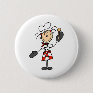Chef Girl with Wooden Spoon Buttons