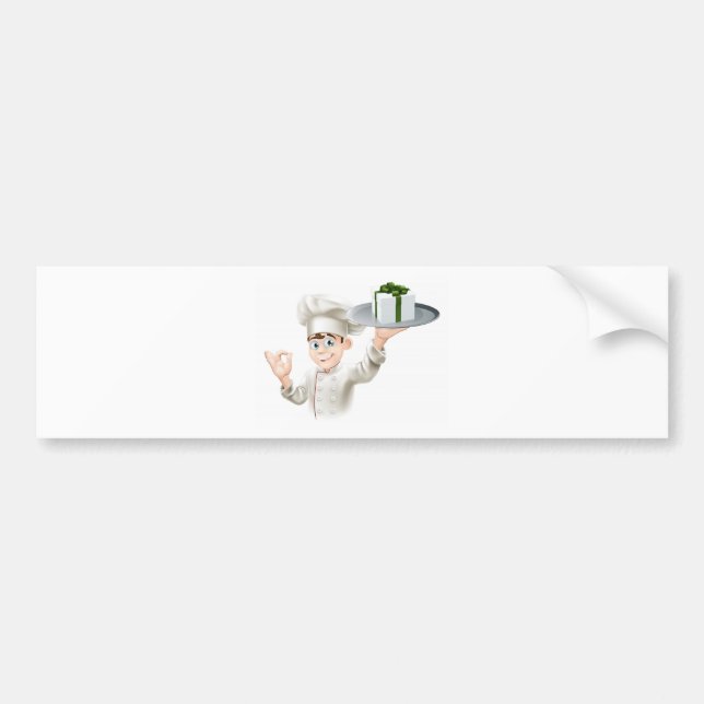 Chef giving gift bumper sticker (Front)