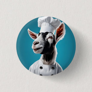 Chef Goat 1 Inch Round Button