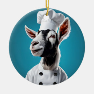 Chef Goat Ceramic Ornament
