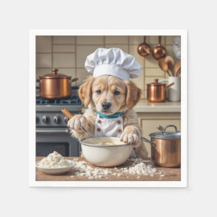 Chef Golden Retriever Puppy Napkin