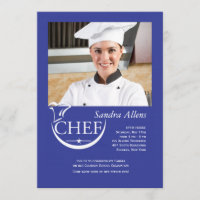 Chef Graduation Photo Invitation