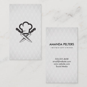 Chef Hat and Knives   Culinary Business Card