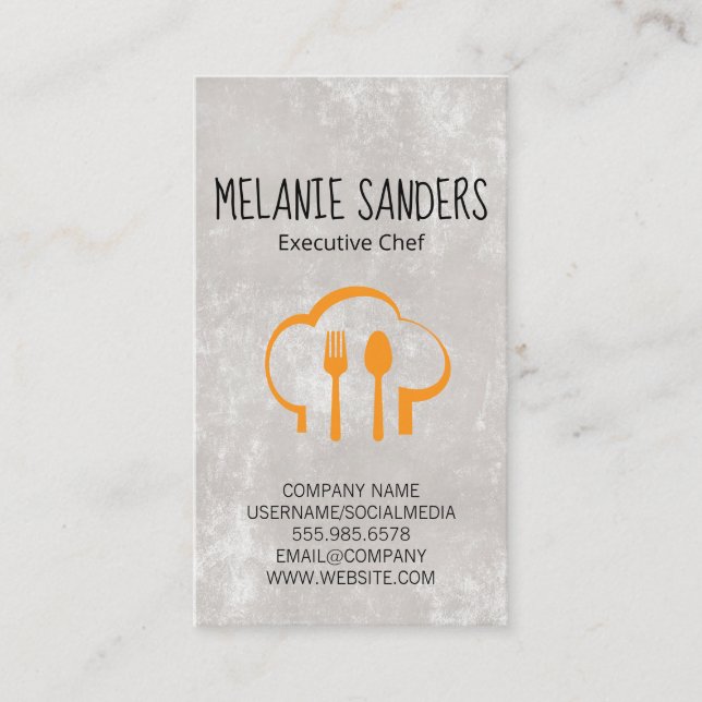 Chef Hat and Silverware Business Card (Front)