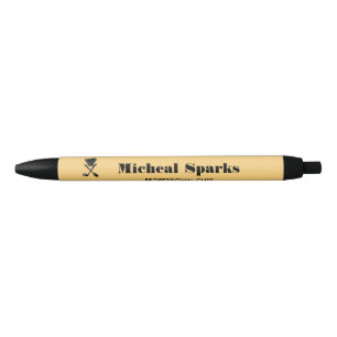 Chef hat and spoons silhouette beige black ink pen