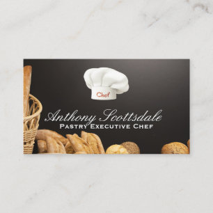 Chef Hat   Baked Bread Background Business Card
