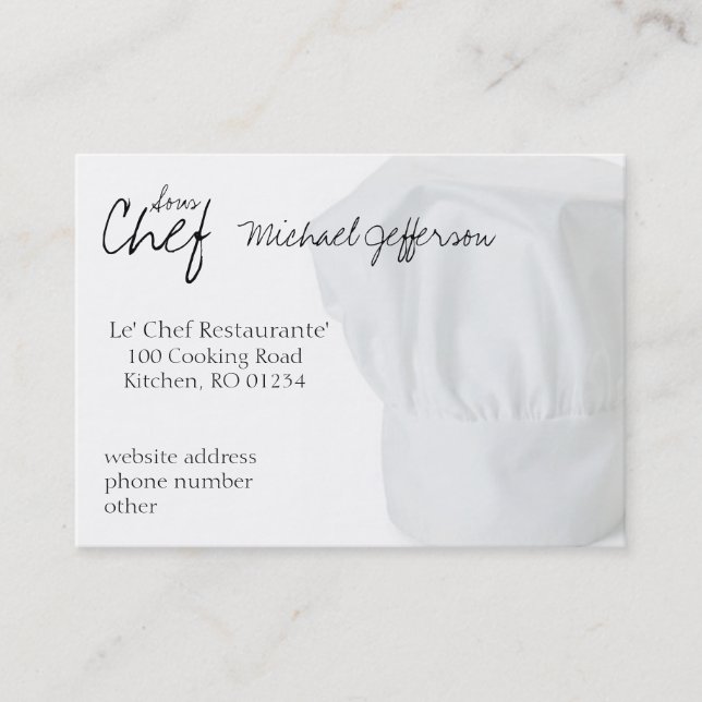 Chef Hat Business Cards (Front)