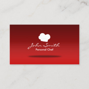 Chef Hat Catering Plain Red Professional Business Card