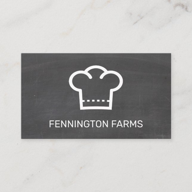 Chef Hat | Chalkboard Background Business Card (Front)