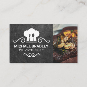 Chef Hat Fork Knife   Steak Business Card