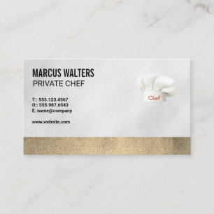 Chef Hat   Gold Leather Trim Business Card