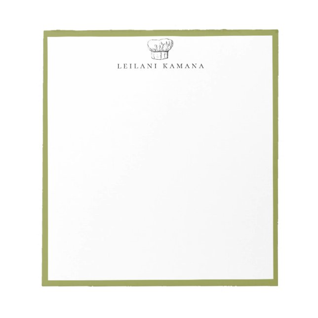 Chef Hat Logo Pepper Green Frame Notepad (Front)