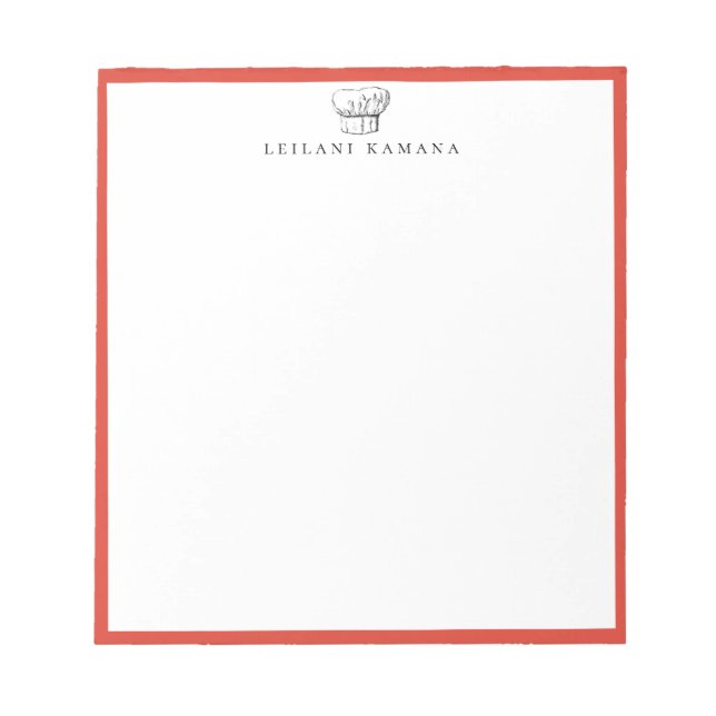 Chef Hat Logo Red Frame Notepad (Front)