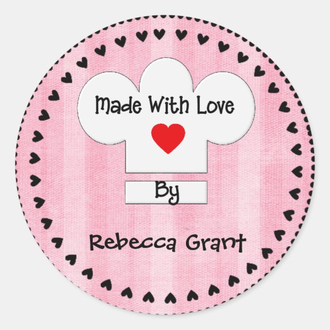 Chef Hat Made with Love Sticker (Front)