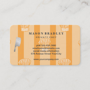 Chef Hat Pattern Restaurant Cooking Business Card