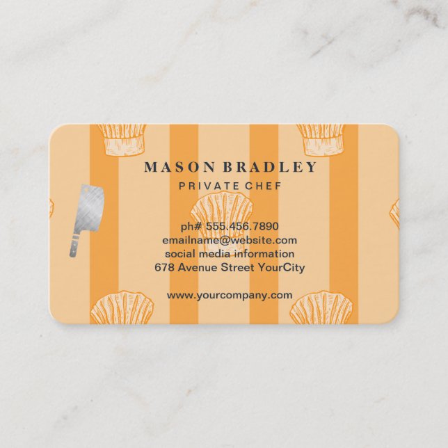 Chef Hat Pattern | Restaurant | Cooking Business Card (Front)