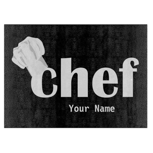 Chef Hat Text Custom Cutting Board (Front)