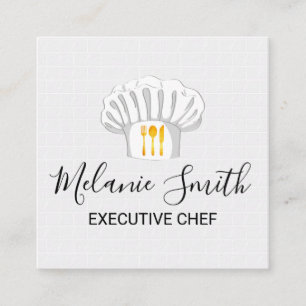 Chef Hat   Tiles Background Square Business Card