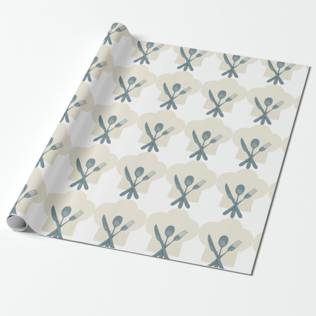 Chef Hat Wrapping Paper (Unrolled)