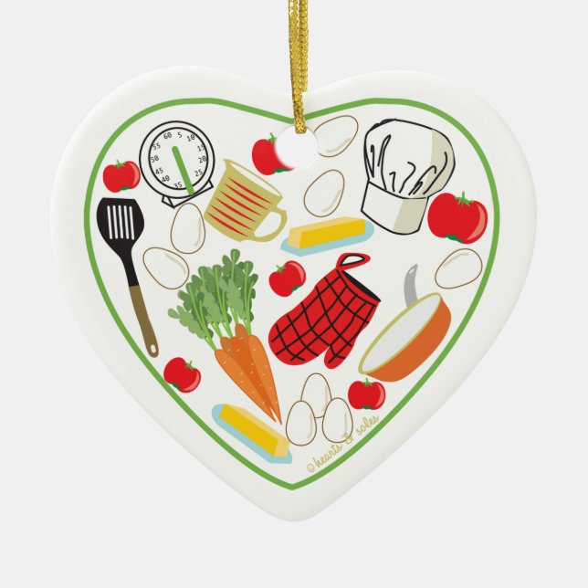 Chef Heart Ornament (Front)