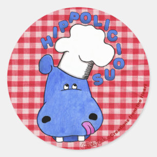 Chef Hippo- Hippolicious Classic Round Sticker