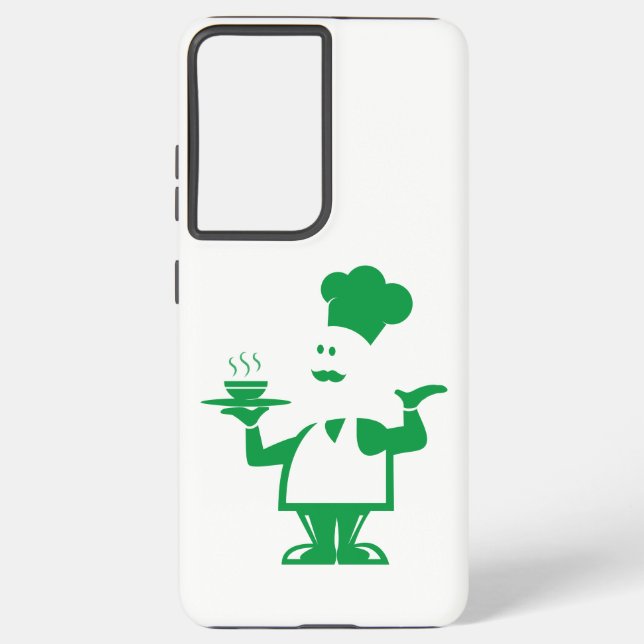 Chef holding a bowl of soup samsung galaxy s21 ultra case (Back)
