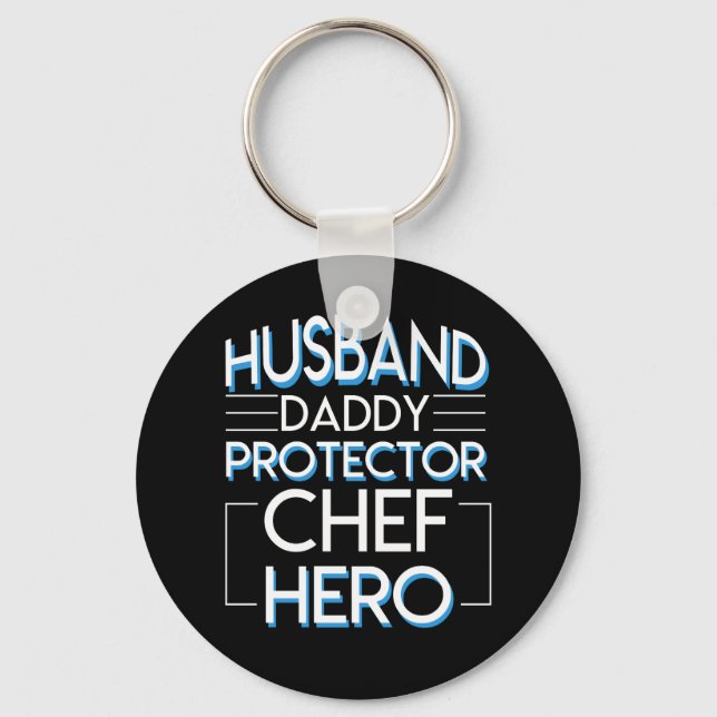 Chef Husband Daddy Protector Chef Her Keychain (Front)