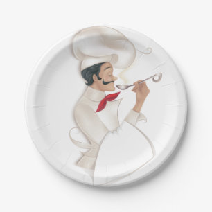 Chef illustration paper plate