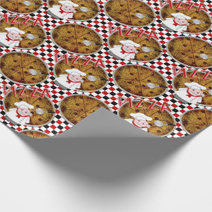 Chef Italiano Pizza, Chequered 01-Gift Wrap Wrapping Paper