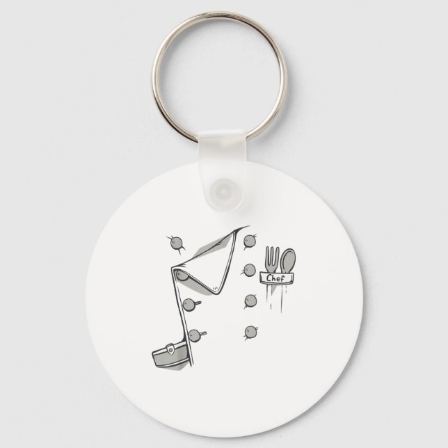 Chef Jacket Chef Costume Cook Cooking Funny Chef G Keychain (Front)